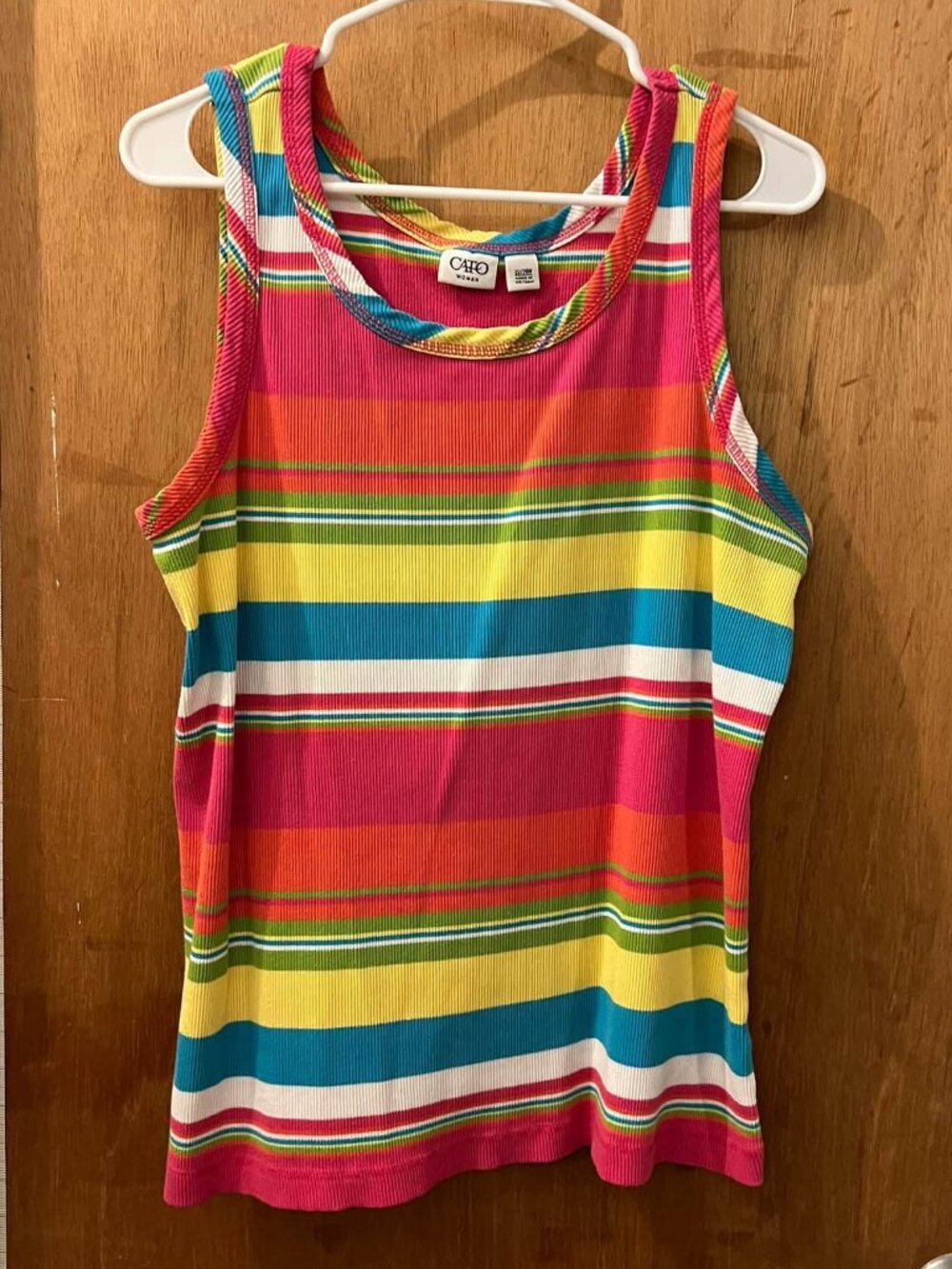 Size 22/24W - Cato - Multi-Colored Stripe Tank Top